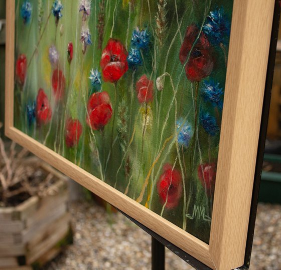 Poppies and Cornflowers in the Grass