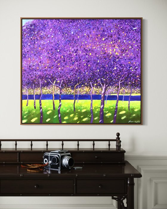 Purple garden inspired by Gustav Klimt