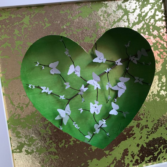 Cherry Blossom Heart (Green)