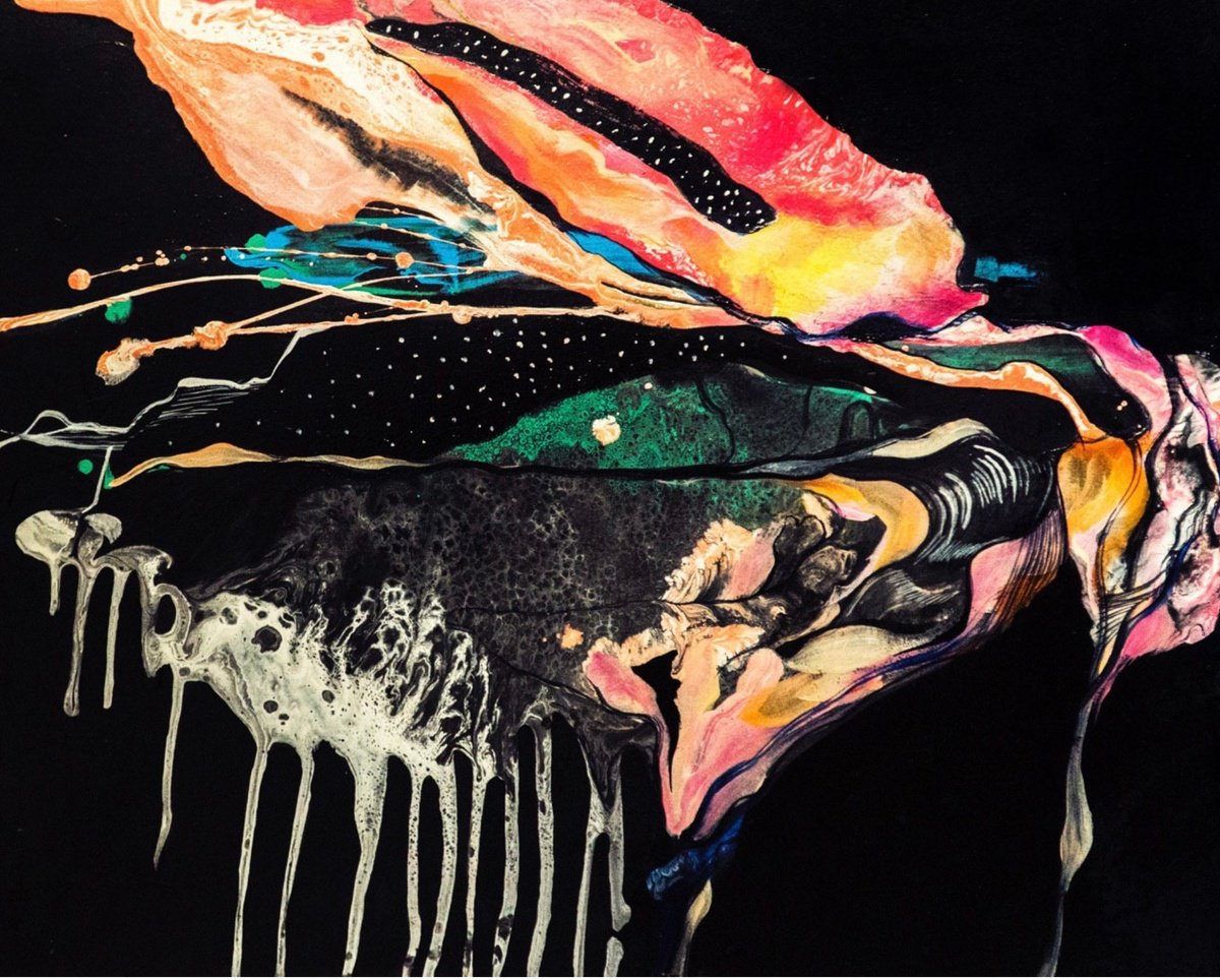 Expressive Abstract Acrylic Painting By Mari Skakun, 24 X 20", Stop Doubting, Original Artwork