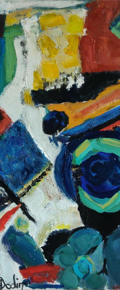 black white Acrylic painting by Sylvie Dodin