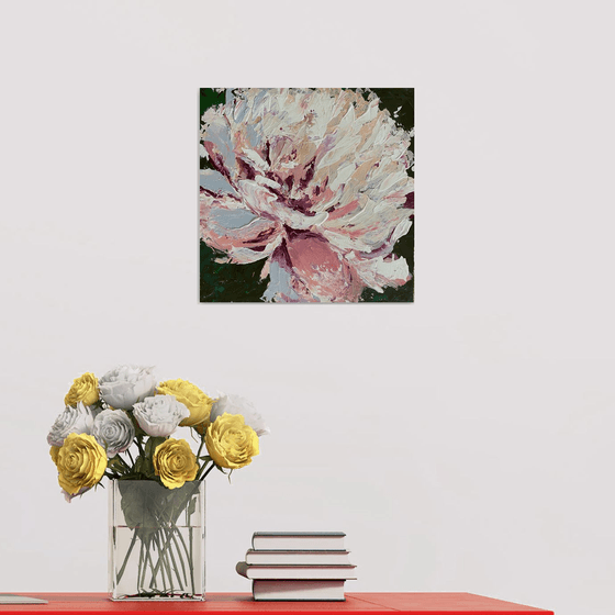 Peony original acrylic flower painting on canvas