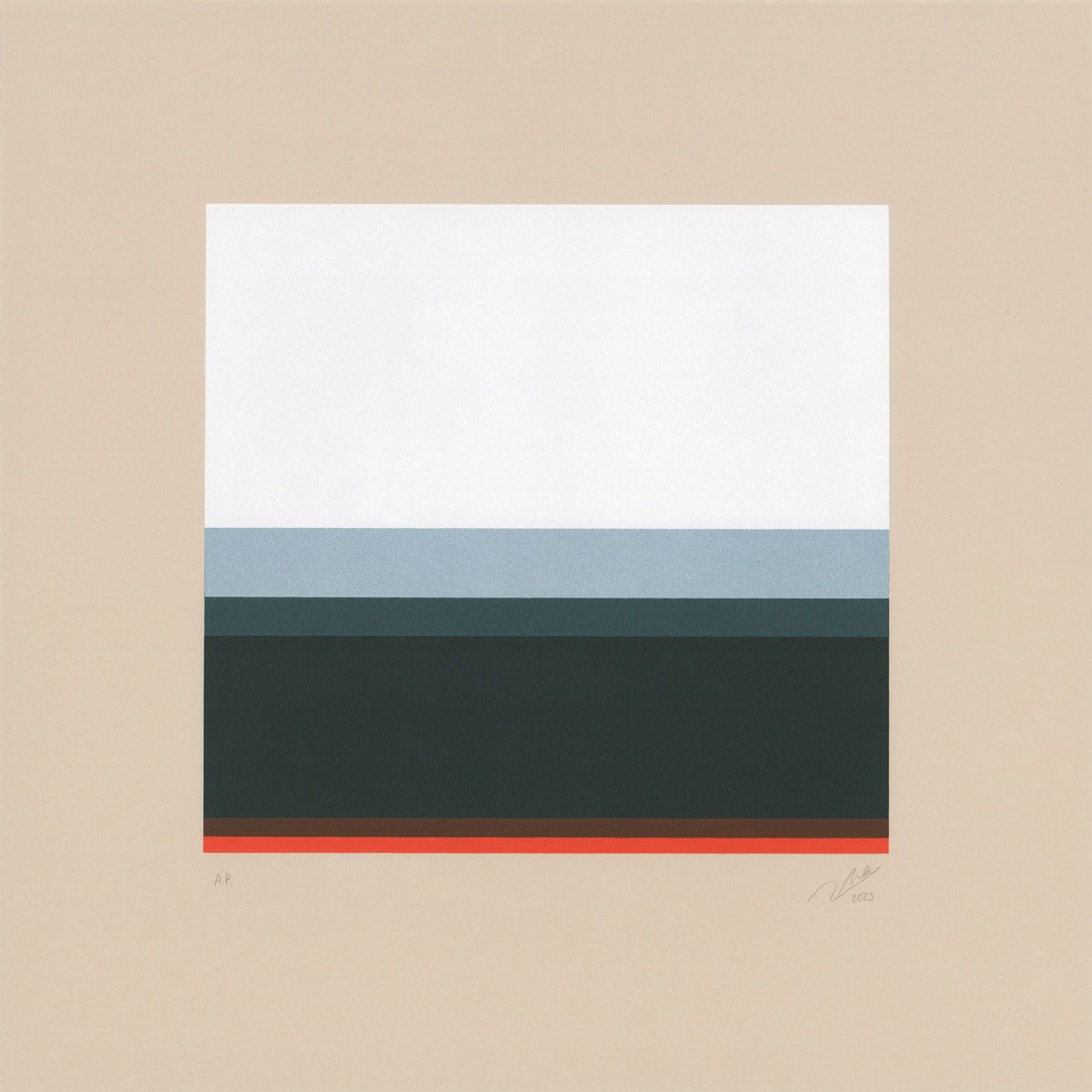 Geometric Abstract Screenprint By Richard Marsden, 13 X 13", Linear Forms Ii, Original Artwork