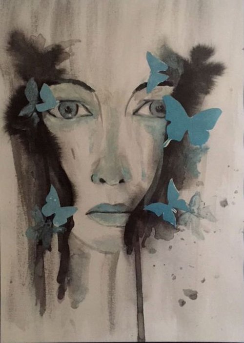 Blue butterflies by Paul Simon Hughes