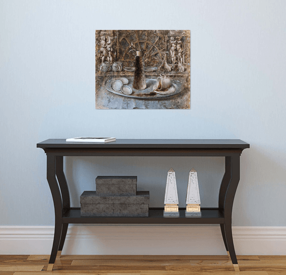 Earthy chocolate still life