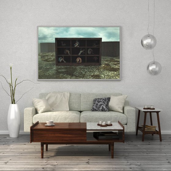Fine Art Photography Print, Everyone Alone Together In Box, Fantasy Giclee Print, Limited Edition of 3