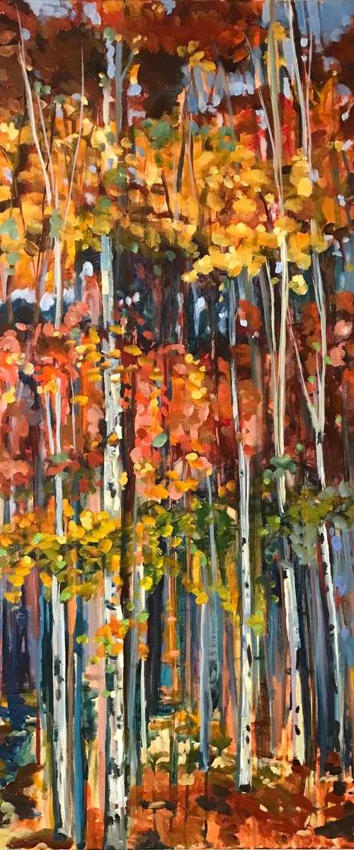 Sunlit Aspens by Annette Wolters