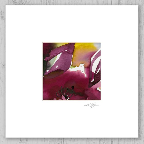 Abstract Florals Collection 3 - 3 Flower Paintings in mats by Kathy Morton Stanion