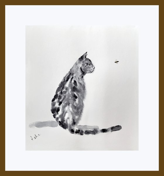 Tabby Cat and the Bumblebee