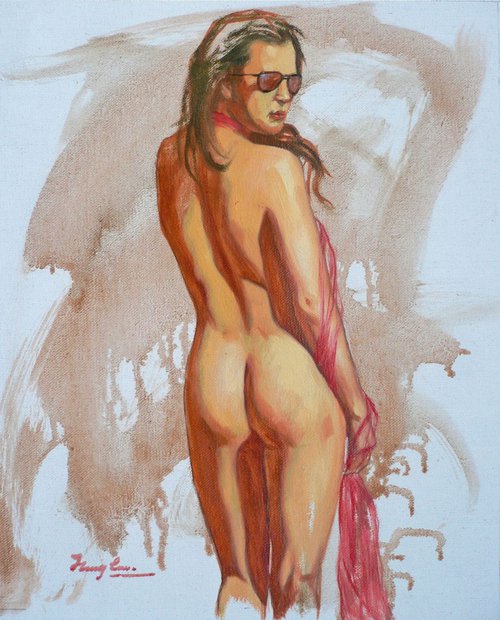 Oil painting art sexy naked girl #16-10-5-02 by Hongtao Huang