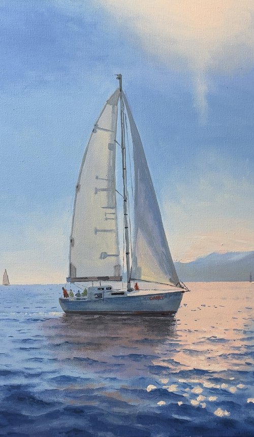 Seascape with Sailboats 55 by Garry Arzumanyan