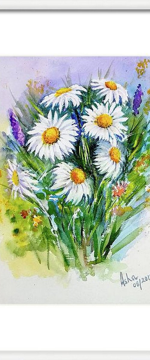 Daisies in the breeze 2 by Asha Shenoy