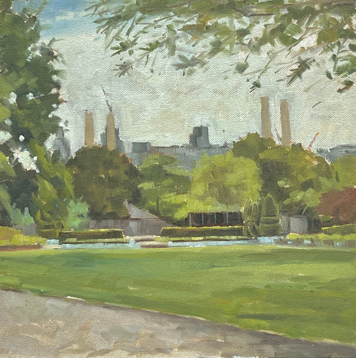 Battersea Power Station from the park by Louise Gillard