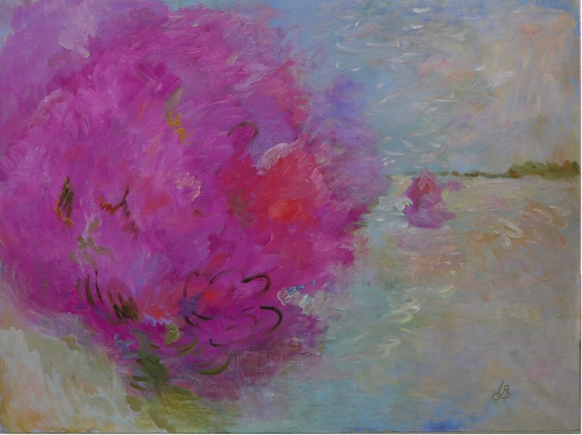 Impressionistic Landscape Oil Painting By Irina Smirnova-Seymour, 47 X 35, Flooded Beauty, Original Artwork