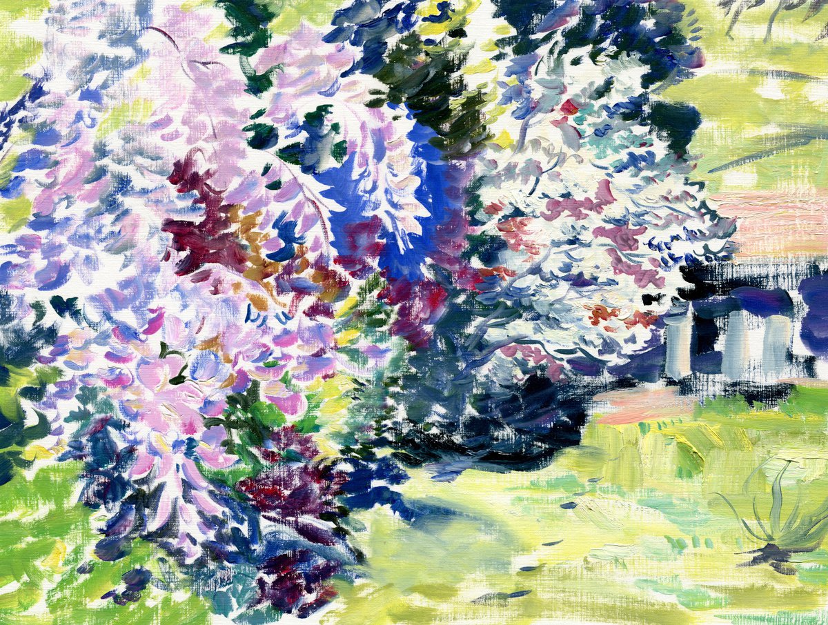 Impressionistic Botanical Oil Painting By Daria Galinski, 16 X 12, Wisteria. Italy, Original Artwork