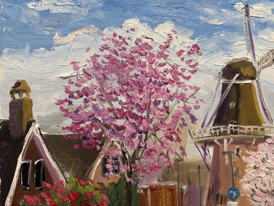 Blossoming Trees and Windmill