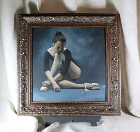 Dancer in Blue. Ballet Painting