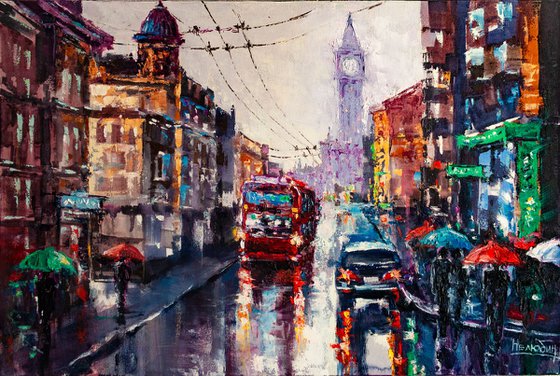 "Rainy city" cityscape