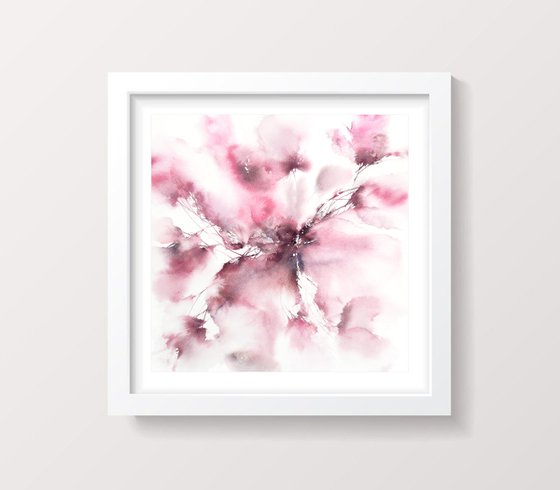Abstract floral art Dusty rose