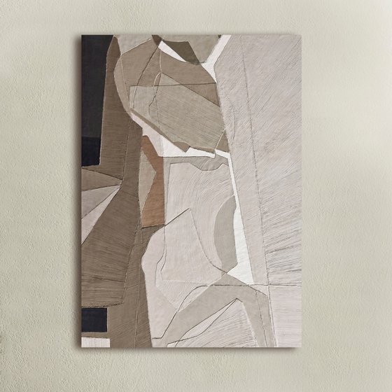 "Bella 4" Textured abstract geometric art