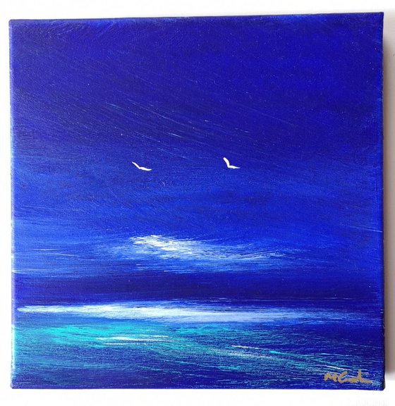 Seascape Blue 3, coast, seascape, blue, small, gorgeous