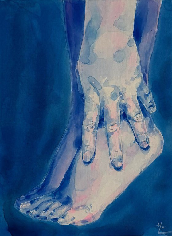 Blue hand and foot