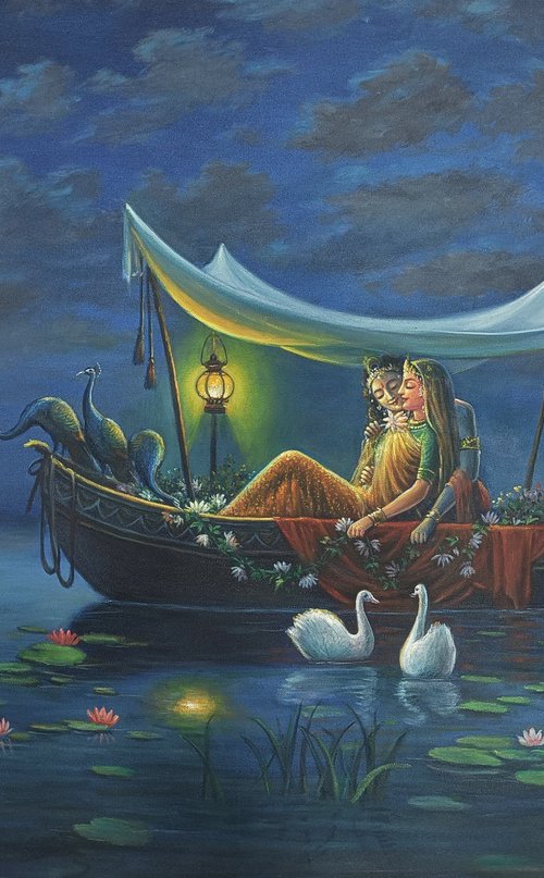 Royal Raas Night (Vol 2) - Oil Painting By Hari Om Singh by Hariom Hitesh Singh