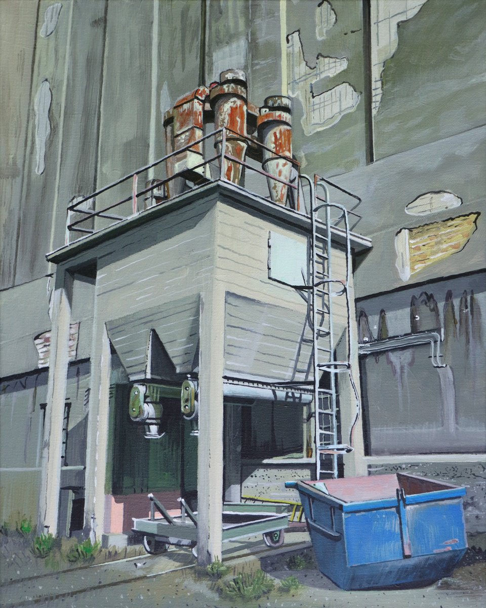 Photorealistic Cityscapes Acrylic Painting By Zoltan Till, 16 X 20", Instrument, Original Artwork