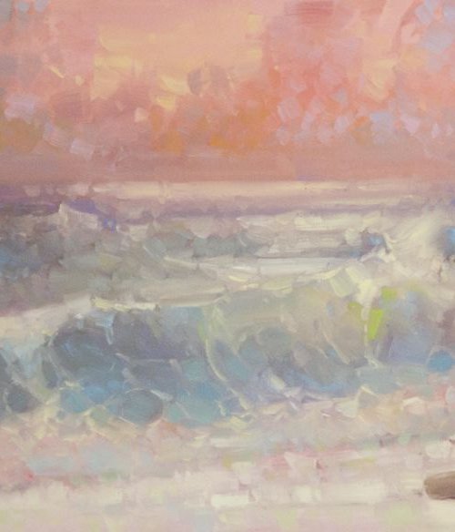 Sunset on South Bay Handmade Original oil painting on Canvas One of a kind Large size by Vahe Yeremyan
