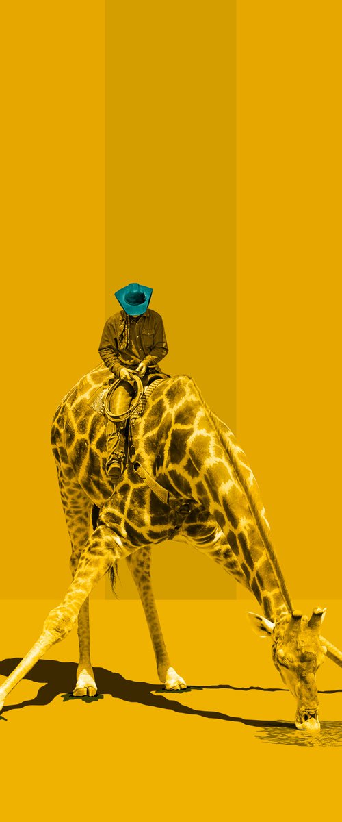 Giraffe Riding - Yellow by mark skirving