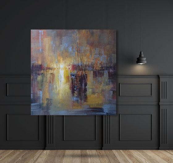 " Harbor of destroyed dreams - I Believe " (W 100 x H 100 cm) SPECIAL PRICE!!!