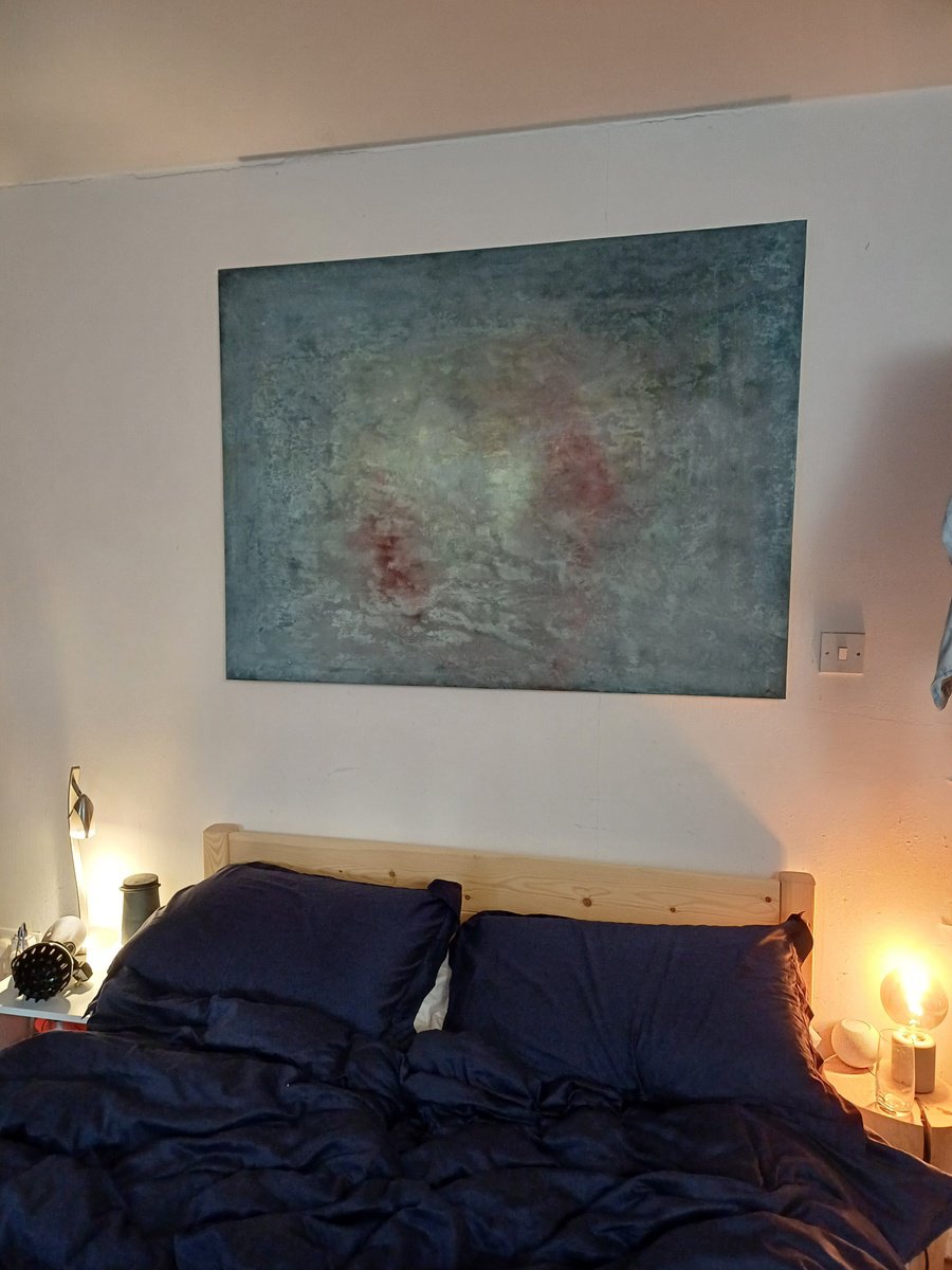 Abstract Painting By Willow Moon, 41 X 30", Tourmaline, Original Artwork