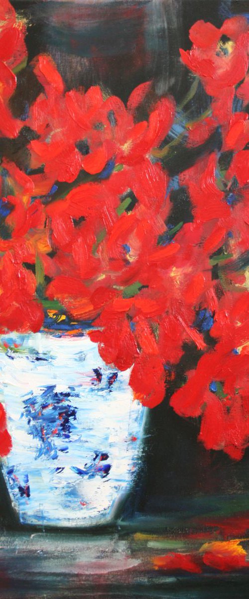 Red Bouquet /  ORIGINAL PAINTING by Salana Art