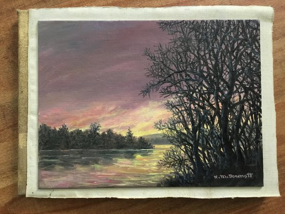 River of Tranquility (C) 2020 - oil 9X12 canvas by K. McDermott