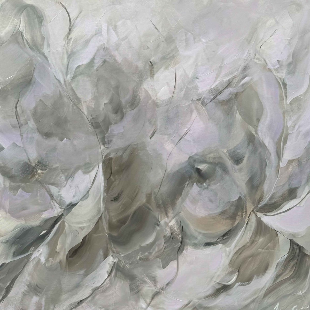 Abstract Botanical Acrylic Painting By Ivana Gigovic, 35 X 35, Feels Like Spring No 103, Original Artwork