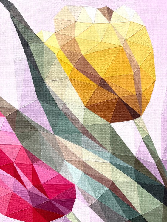 PINK AND YELLOW TULIP BOUQUET