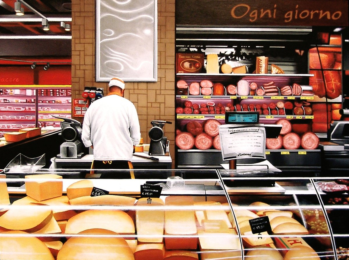 Photorealistic Portrait Acrylic Painting By Gerard Boersma, 35 X 28, Ogni Giorno, Original Artwork