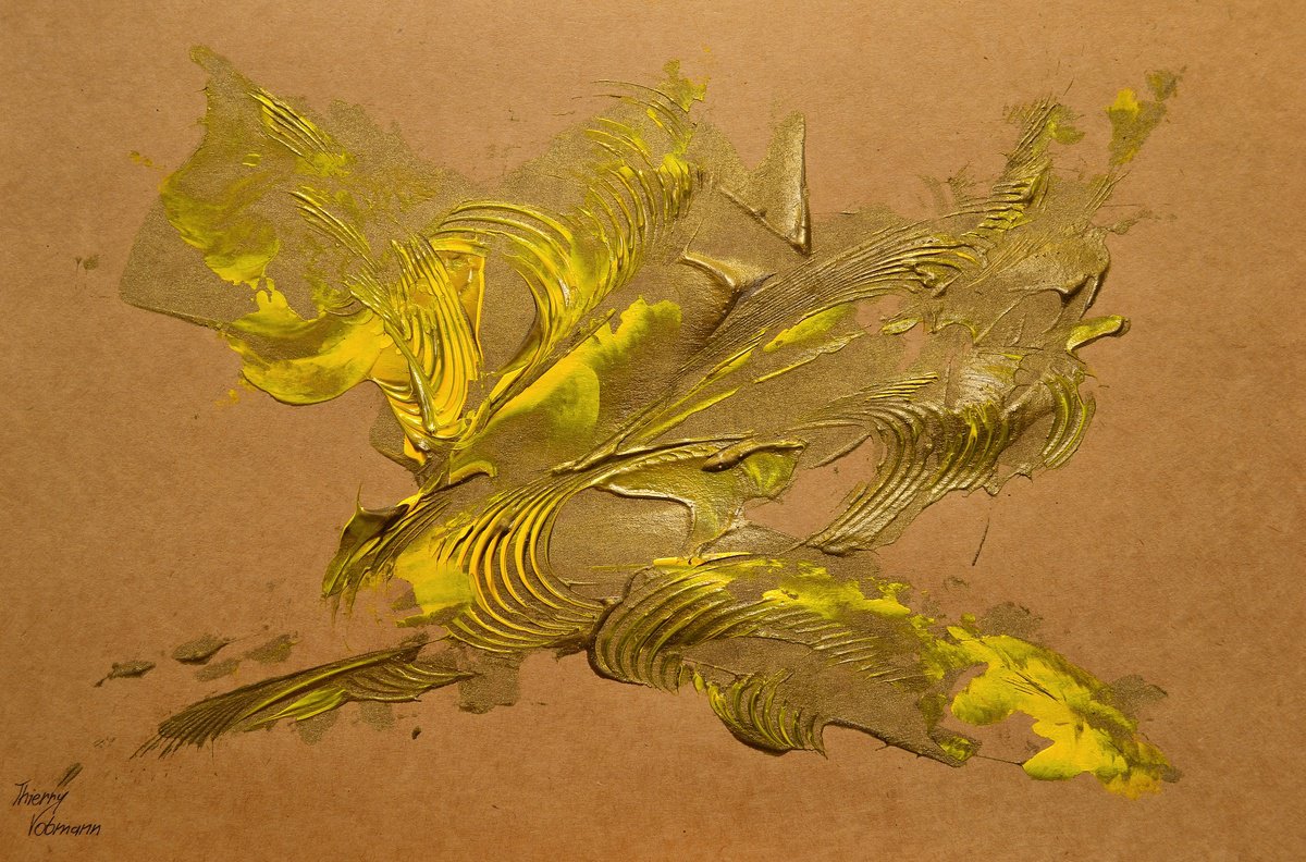 Abstract Acrylic Painting By Thierry Vobmann. Abstract ., 17 X 12", Natural Style 48, Original Artwork