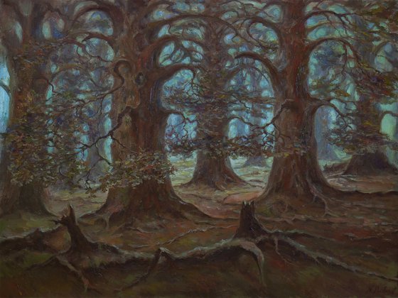 Mysterious Forest From The Fairy Tales Of My Childhood - forest landscape painting