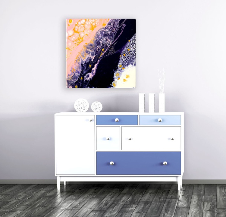 Candy Floss Cliffs Pink Gold Navy Blue And Artfinder