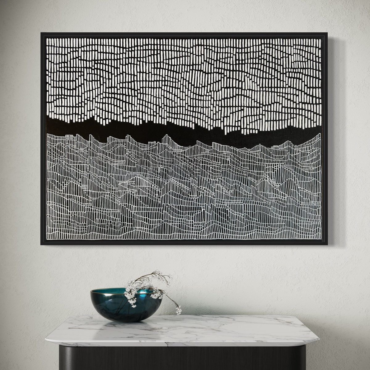 Geometric Abstract Acrylic Painting By Samantha Malone, 31 X 24", Reflection, Original Artwork