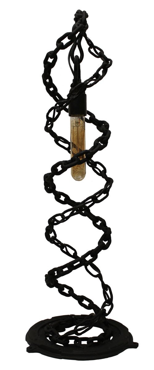 Black chain spiral lamp by Jonathan Pradillon