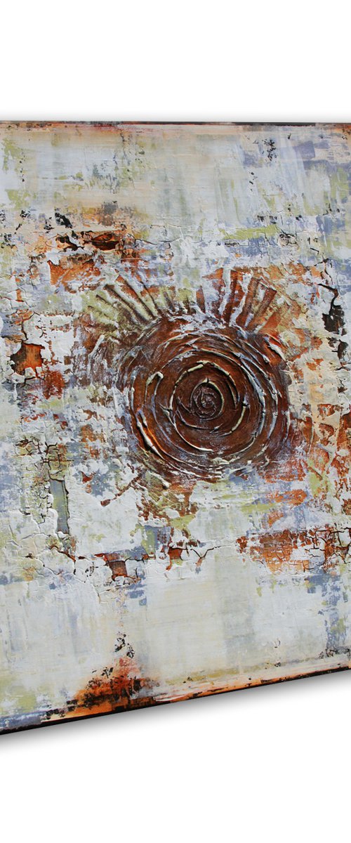 ODYSSEY - 100 x 100 CMS - TEXTURED ABSTRACT PAINTING by Inez Froehlich