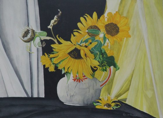 Sunflowers in Mother-in-laws vase
