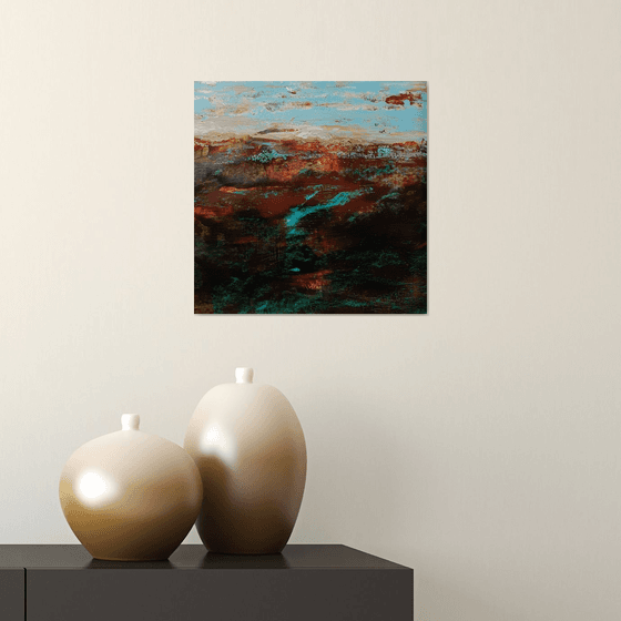 Intense and space - abstract landscape - modern contemporary - knife painting Ideal decoration design home interior