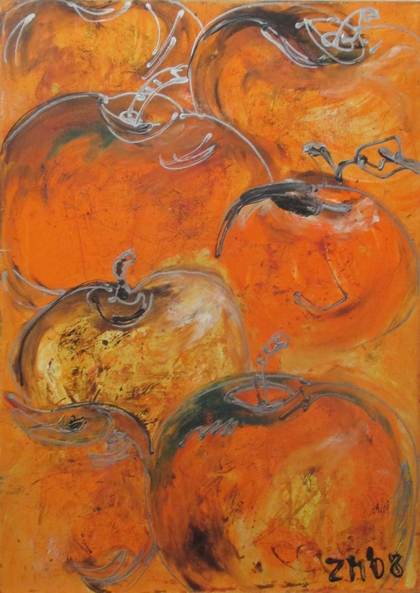 a apple a day - harvest painting by Sonja Zeltner-Muller