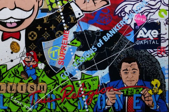 Monopoly Stock Picker 250cm x 150cm Monopoly Man Textured Urban Pop Art