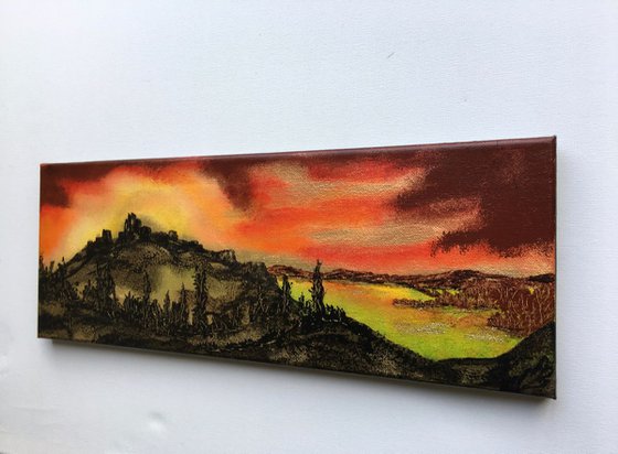 Corfe Castle on Gold leaf