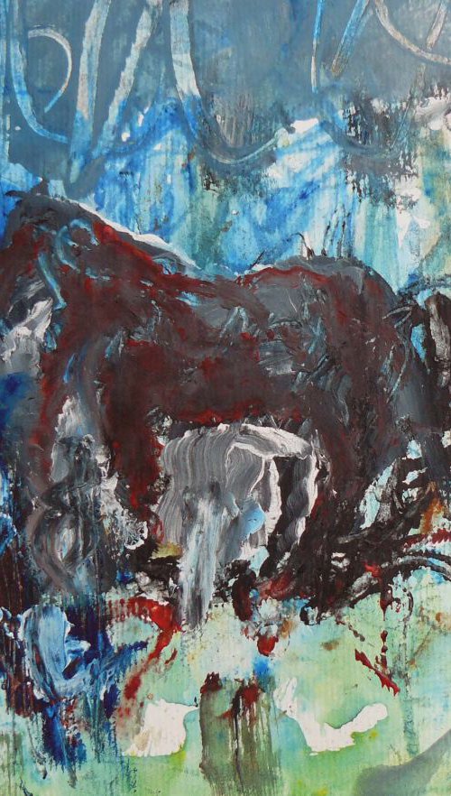 Blue horse by Jacques Donneaud