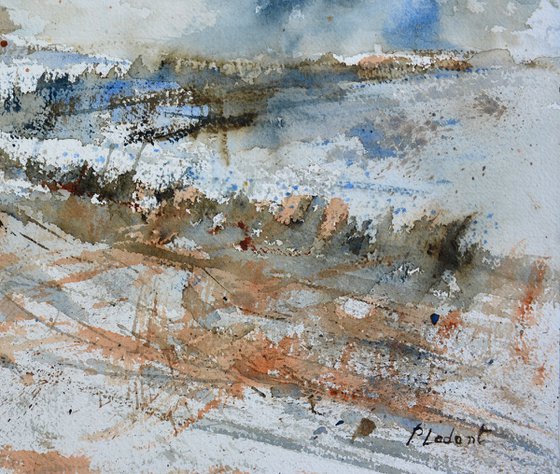 Winter path watercolor